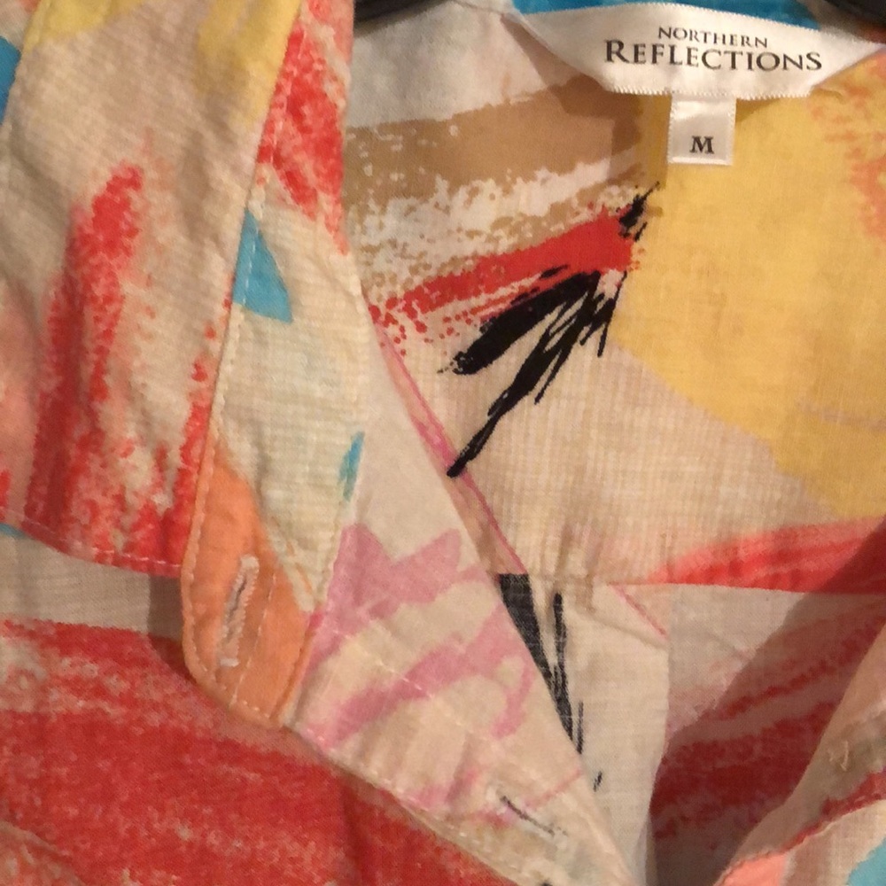 Northern Reflections - 
Colorful Abstract Button-Up Shirt - Picture 2 of 7